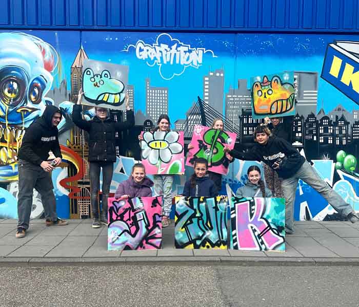 Graffiti kinderfeestje in België en Nederland
